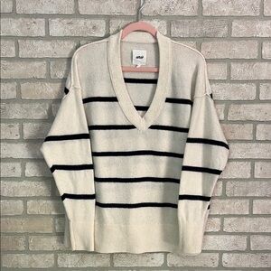 Aerie Stripped V-neck Sweater- Size M